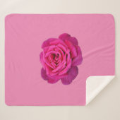 Roze enkele roos sherpa deken (Voorkant (horizontaal))