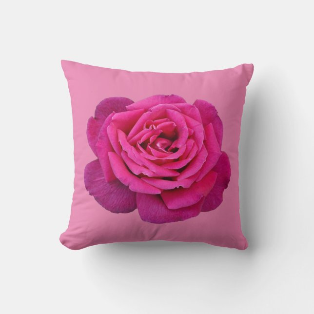 Roze enkele rozen kussen (Voorkant)