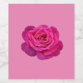 Roze enkele rozen wijn etiket (Enkel label)