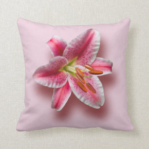 Roze Enkele Stargazer Lelie Kussen