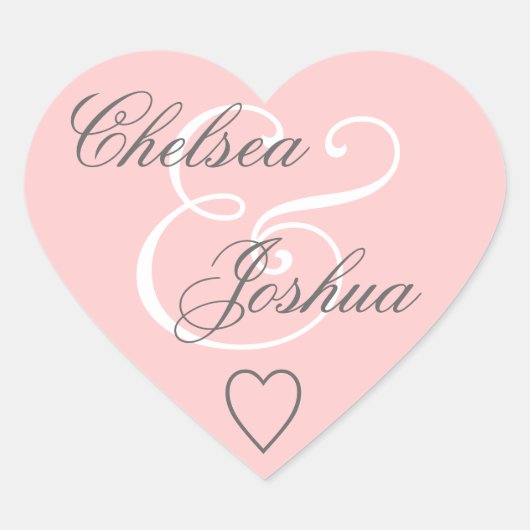 Roze envelop voor het huwelijk V07 Hart Sticker (Voorkant)