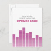 Roze Equalizer Uitnodiging Briefkaart (Voorkant / Achterkant)