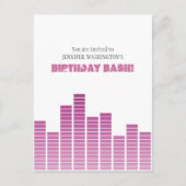 Roze Equalizer Uitnodiging Briefkaart (Voorkant)