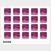 Roze Equalizer Vierkante Sticker (Vel)
