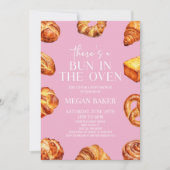 Roze Er zit een broodje in het ovenbrood Baby show Kaart (Voorkant)