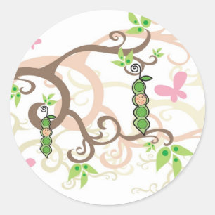Roze Erwt In Een Pod Meisje Baby shower Sticker