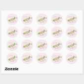 Roze erwten in een Sticker met twee Baby showers p (Vel)