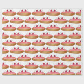Roze esclair French Choux Pastry Baking Patisserie Cadeaupapier (Vlak)