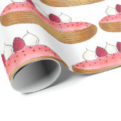 Roze esclair French Choux Pastry Baking Patisserie Cadeaupapier (Rol Hoek)