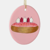 Roze esclair French Choux Pastry Baking Patisserie Keramisch Ornament (Rechts)