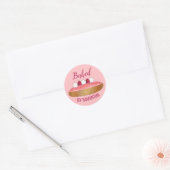 Roze esclair French Choux Pastry Baking Patisserie Ronde Sticker (Envelop)