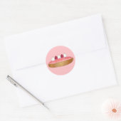 Roze esclair French Choux Pastry Baking Patisserie Ronde Sticker (Envelop)