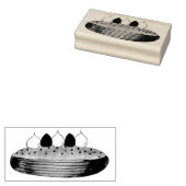 Roze esclair French Choux Pastry Baking Patisserie Rubberstempel (Gestempeld)