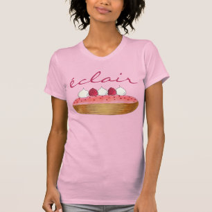 Roze esclair French Choux Pastry Baking Patisserie T-shirt