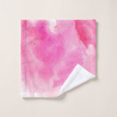 Roze esdoornblad aquarel en monogram bad handdoek (Wasdoekje)