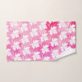 Roze esdoornblad aquarel en monogram bad handdoek (Handdoek)