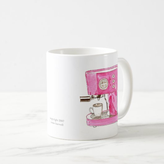 Roze Espresso Maker-Mok Koffiemok (Voorkant rechts)