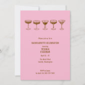 Roze Espresso Martini Bachelorette met QR-code Kaart (Voorkant)