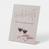 Roze Espresso Martini Vrijgezellenfeest Gifts Kaar Reclamebord Met Voetstuk (Voorkant)