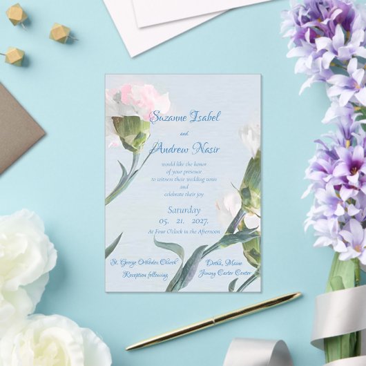 Roze Essence Frosted Acryl Uitnodiging voor de bru (Insitu (Huwelijk))