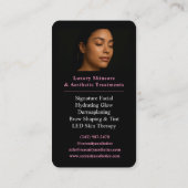 Roze Estheetische QR-code Luxe Zwarte Schoonheid Visitekaartje (Achterkant)