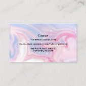 Roze esthetisch marmer Glitter Visitekaartje (Achterkant)