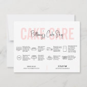 Roze esthetische bakkerij bedankkaart (Voorkant)