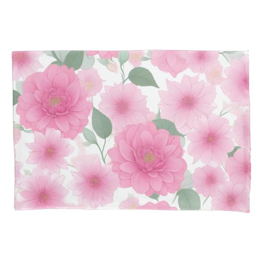 roze esthetische bloem serene bloemen charme kussensloop (Voorkant-Links)
