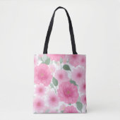  roze esthetische bloem serene bloemen charme tote bag (Voorkant)