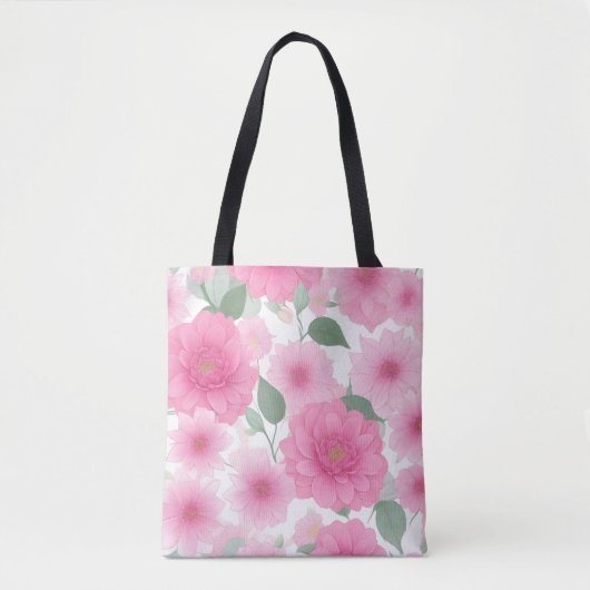  roze esthetische bloem serene bloemen charme tote bag (Voorkant)