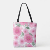  roze esthetische bloem serene bloemen charme tote bag (Achterkant)