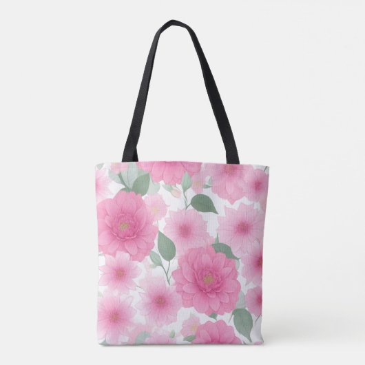  roze esthetische bloem serene bloemen charme tote bag (Achterkant)