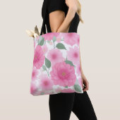  roze esthetische bloem serene bloemen charme tote bag (Dichtbij)