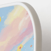  roze esthetische bloemen pickleball paddle (Links Detail)