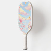  roze esthetische bloemen pickleball paddle (Links)