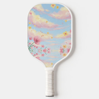  roze esthetische bloemen pickleball paddle