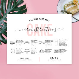 Roze Esthetische Cake Care Kaart Dank u kaart