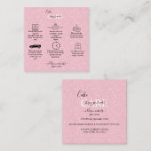 Roze esthetische Cake Square Visitekaartje (Voorkant / Achterkant)