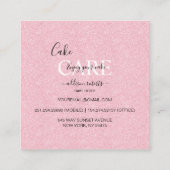 Roze esthetische Cake Square Visitekaartje (Achterkant)