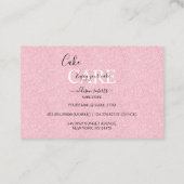 Roze esthetische Cake Square Visitekaartje (Achterkant)