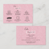 Roze esthetische Cake Square Visitekaartje (Voorkant / Achterkant)
