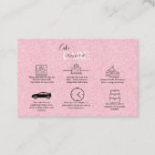 Roze esthetische Cake Square Visitekaartje (Voorkant)