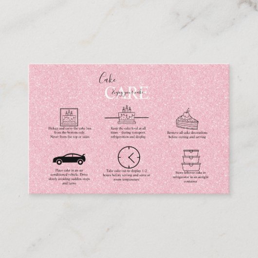 Roze esthetische Cake Square Visitekaartje (Voorkant)