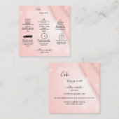 Roze esthetische Cake Square Visitekaartje (Voorkant / Achterkant)