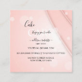 Roze esthetische Cake Square Visitekaartje (Achterkant)