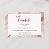 Roze esthetische Cake Square Visitekaartje (Achterkant)