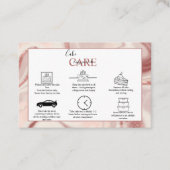 Roze esthetische Cake Square Visitekaartje (Voorkant)