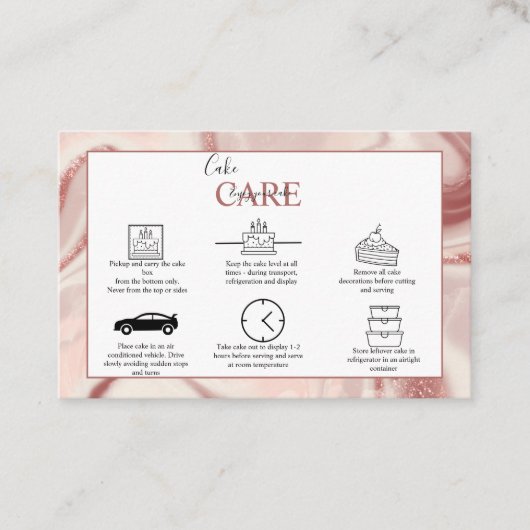 Roze esthetische Cake Square Visitekaartje (Voorkant)