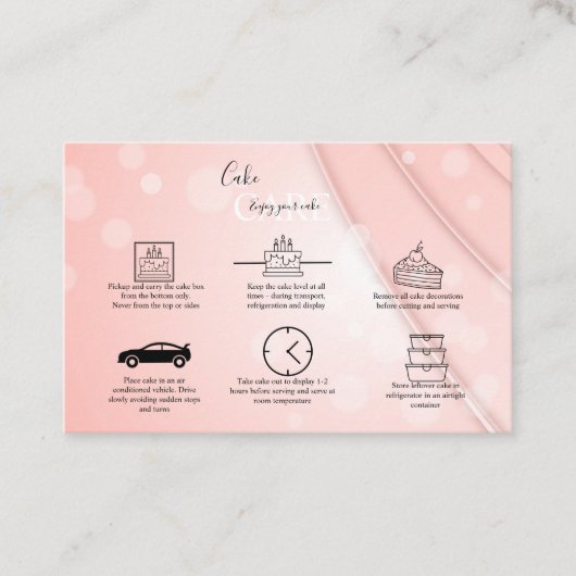 Roze esthetische Cake Square Visitekaartje (Voorkant)
