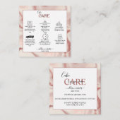 Roze esthetische Cake Square Visitekaartje (Voorkant / Achterkant)